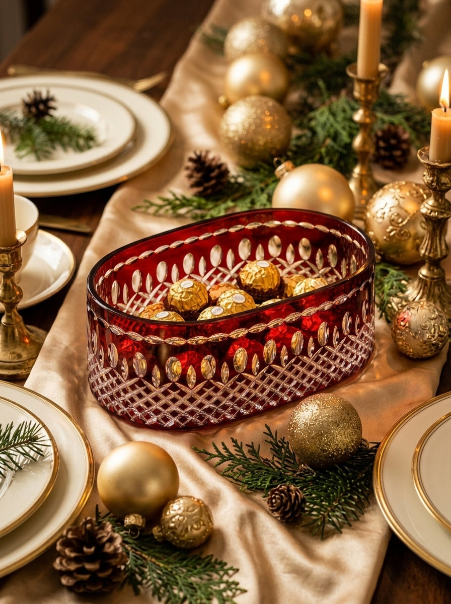 Ruby Royal Crystal Serving Dish