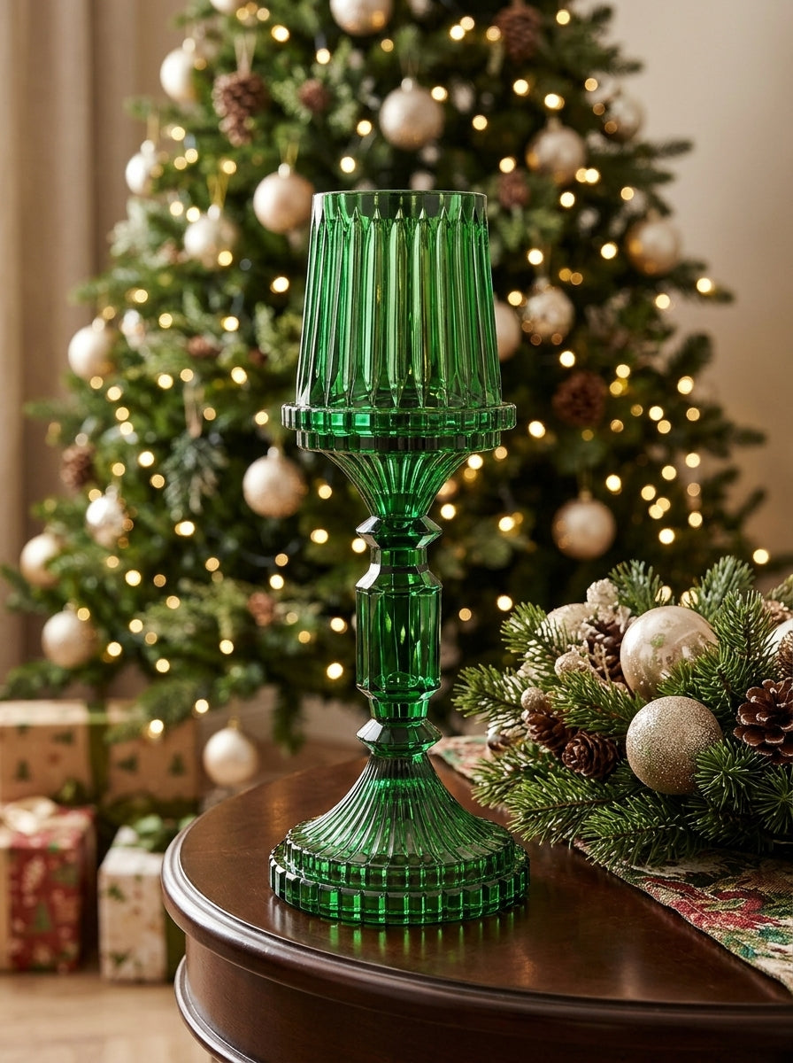 Yeşil Kristal Şamdan - 36 CM