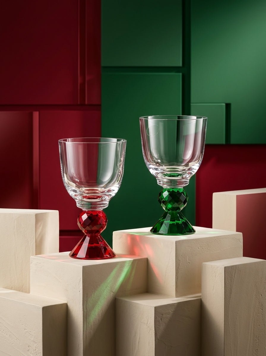 Christmas Classics – Ruby Emerald Lumi İkili Kristal Kadeh Seti
