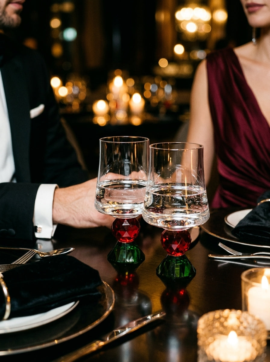 Christmas Classics – Ruby Emerald Lumi İkili Kristal Bardak Seti