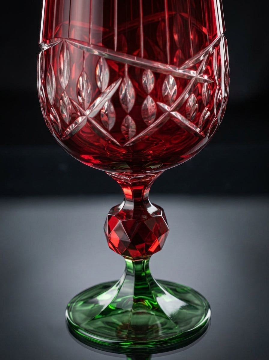 Ruby Emerald Kırmızı Yeşil Kristal Kadeh