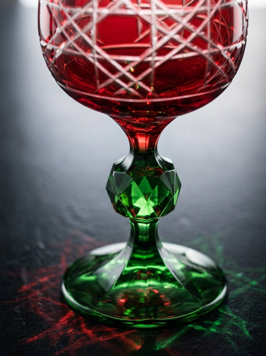 Ruby Emerald Diamond Kırmızı Yeşil Kristal Kadeh