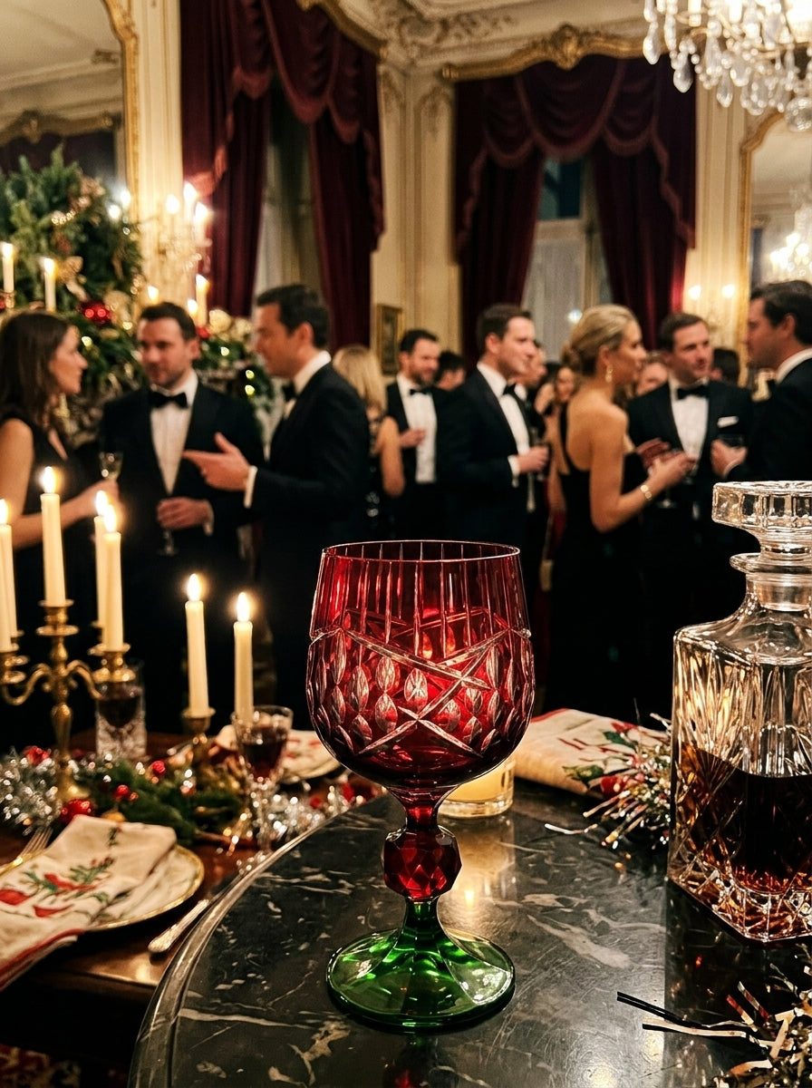 Ruby Emerald Kırmızı Yeşil Kristal Kadeh