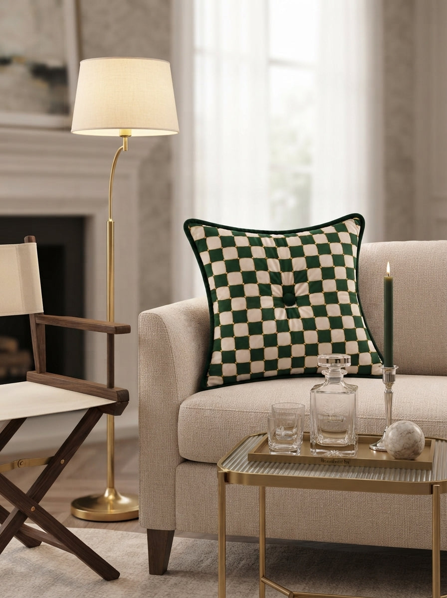 Damier Dekoratif Yastık – Verde