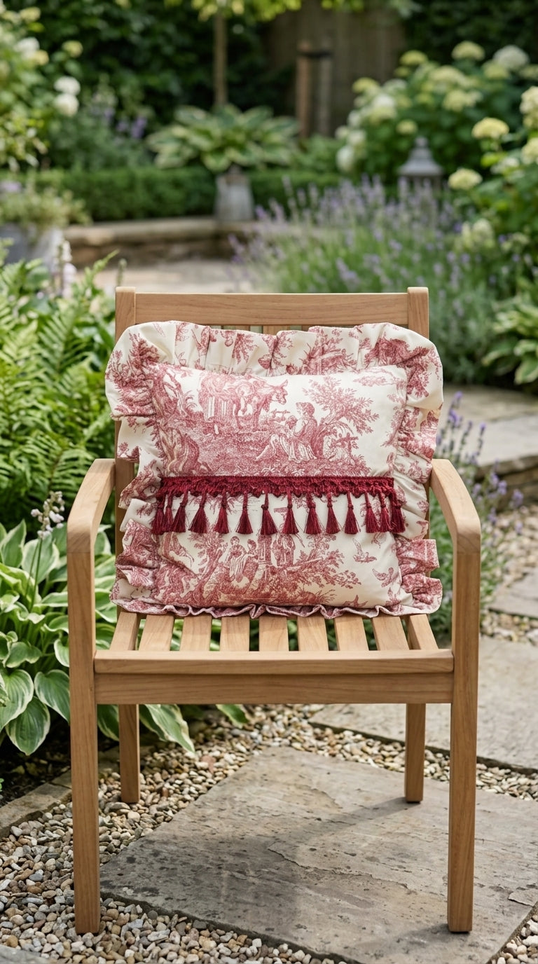 Toilea Burgundy Ruffle Kırlent