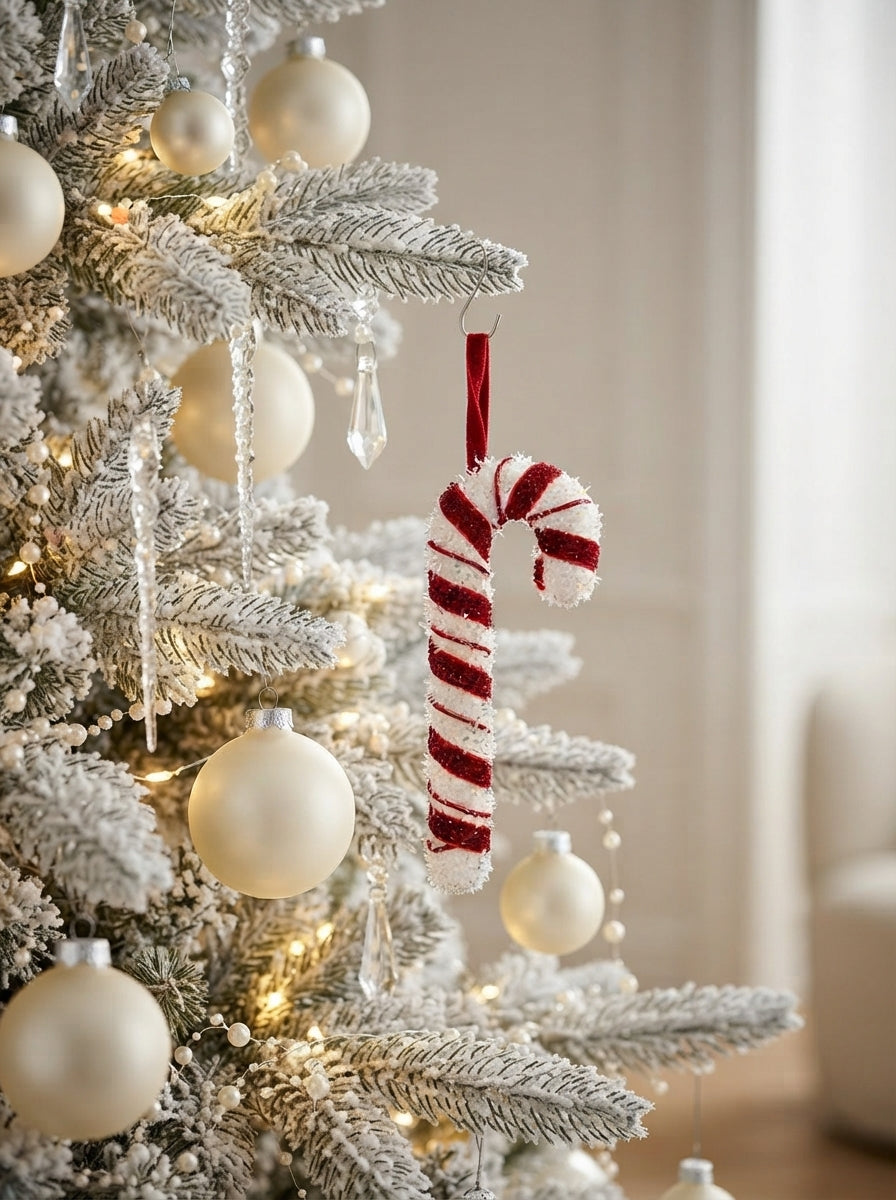 Candy Cane Glitter Baston Şeker Yılbaşı Ağaç Süsü