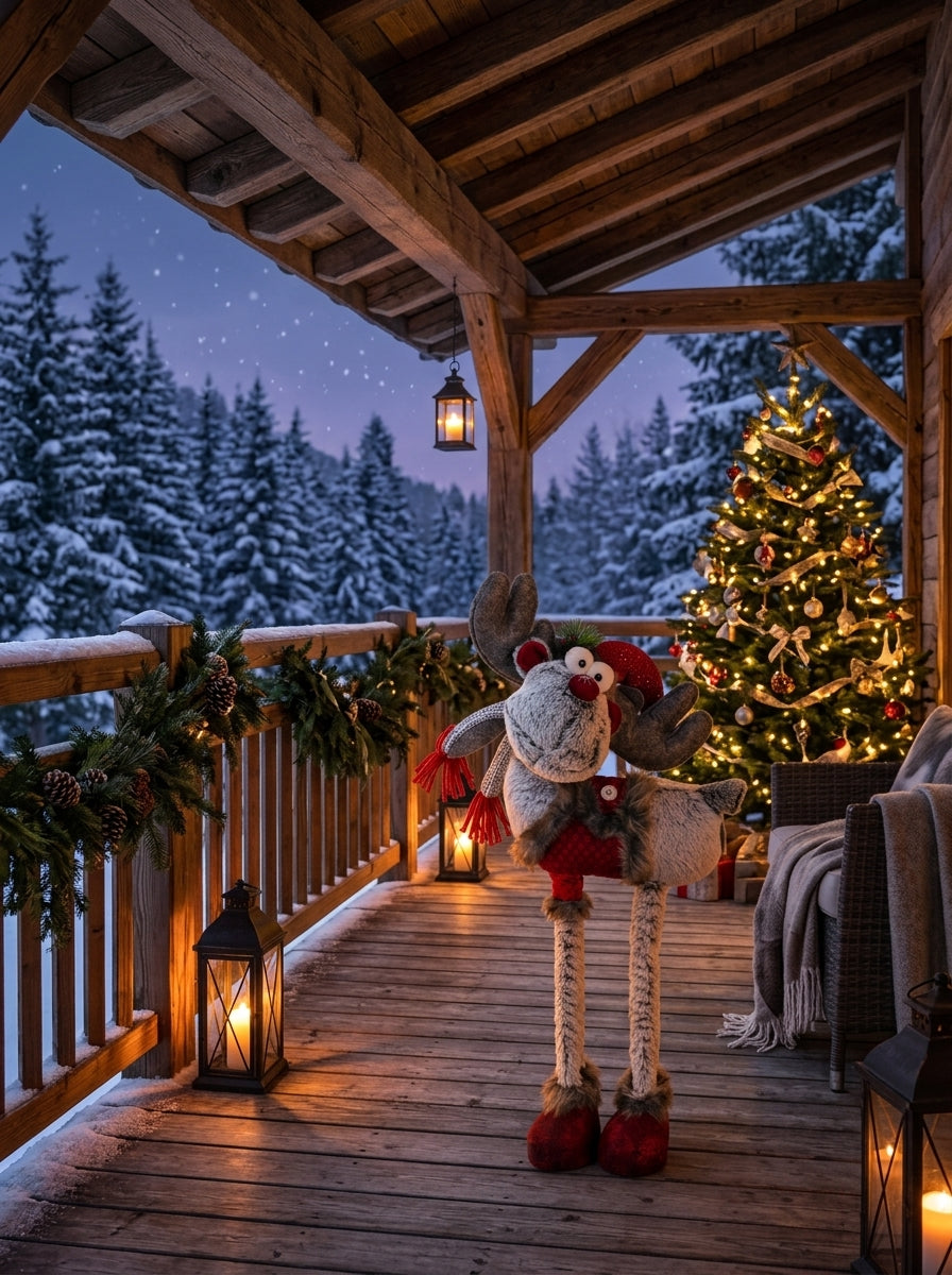 Rudolph Winter Kırmızı Montlu Dekoratif Yılbaşı Geyiği - 86 CM