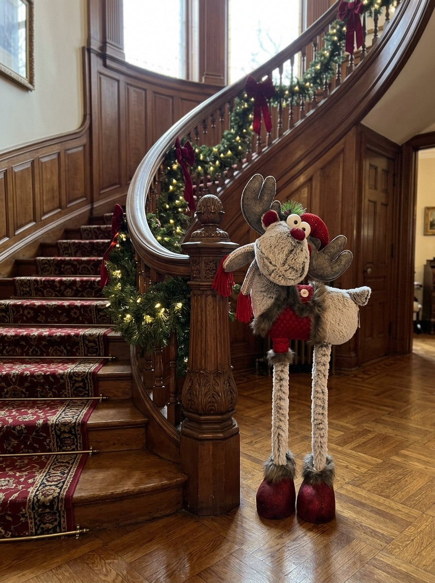Rudolph Winter Kırmızı Montlu Dekoratif Yılbaşı Geyiği - 86 CM