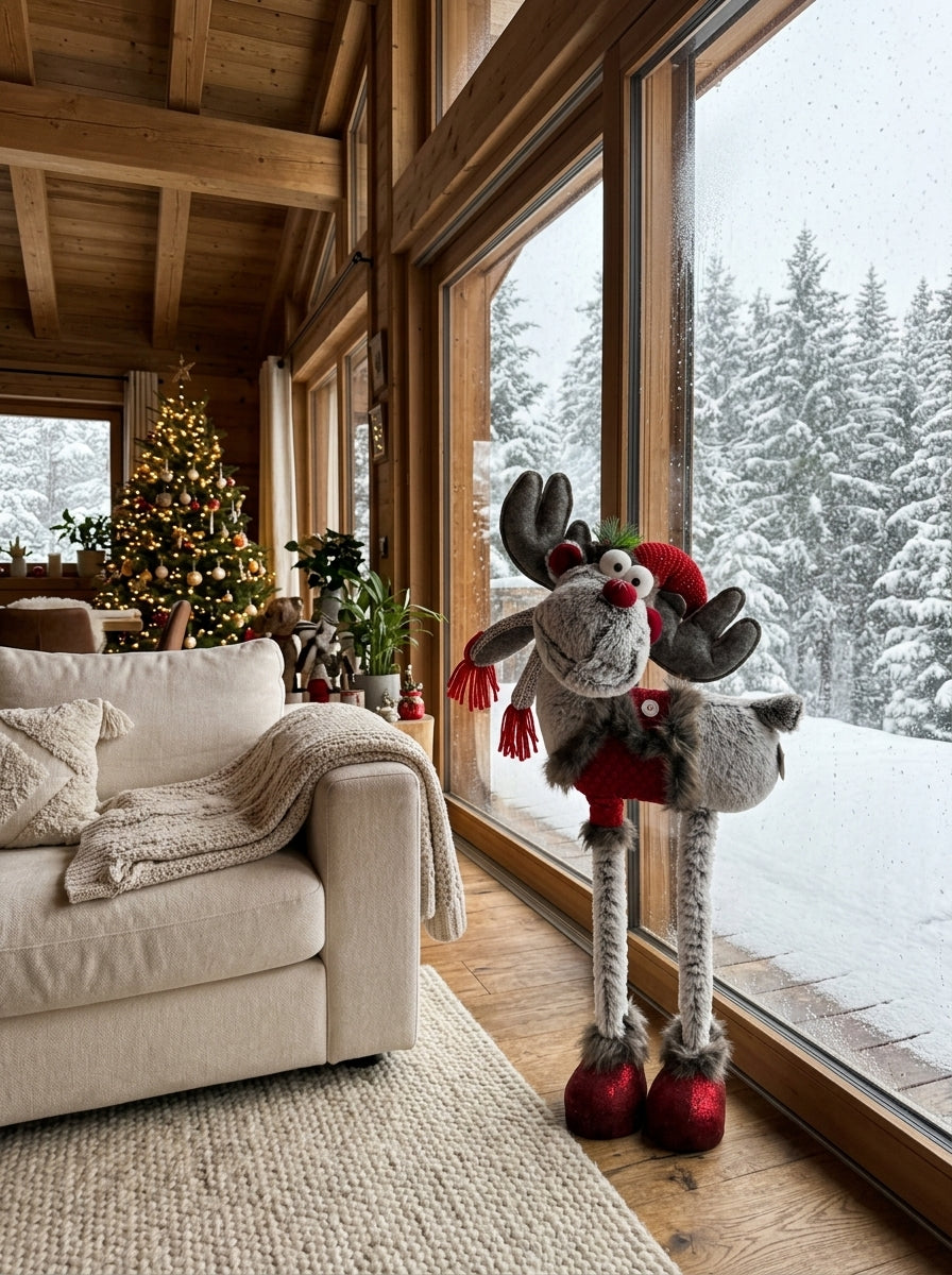 Rudolph Winter Kırmızı Montlu Dekoratif Yılbaşı Geyiği - 86 CM
