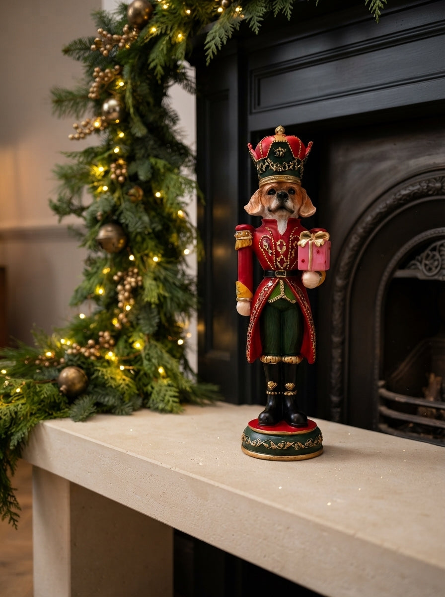 Royal Christmas Dog Dekoratif Figür - 37 CM