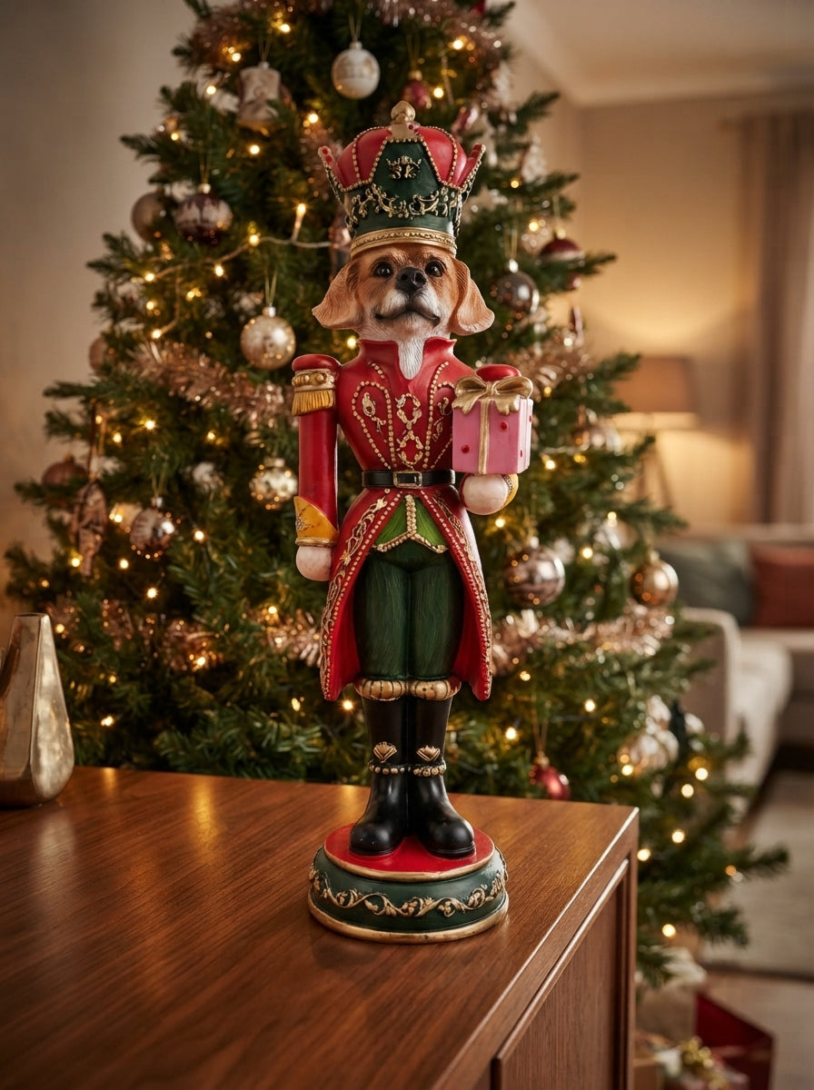 Royal Christmas Dog Dekoratif Figür - 37 CM