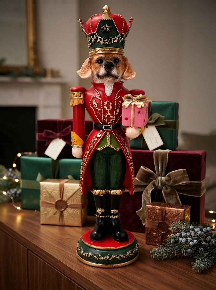 Royal Christmas Dog Dekoratif Figür - 37 CM