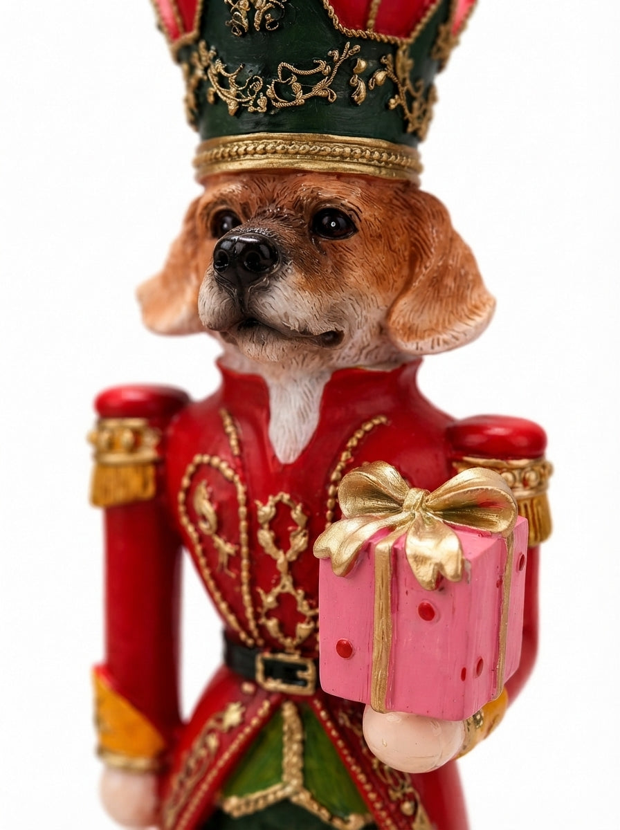 Royal Christmas Dog Dekoratif Figür - 37 CM