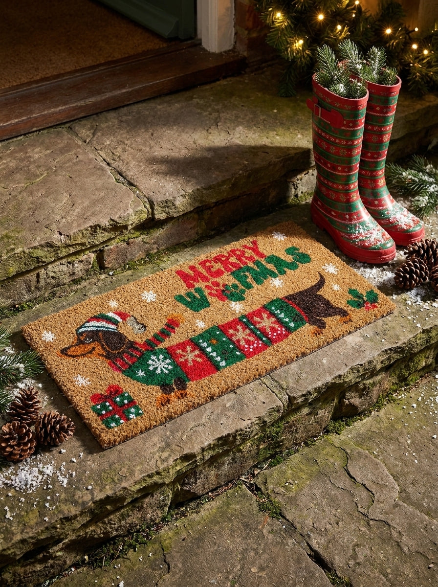 Merry Woofmas Christmas Kapı Paspası