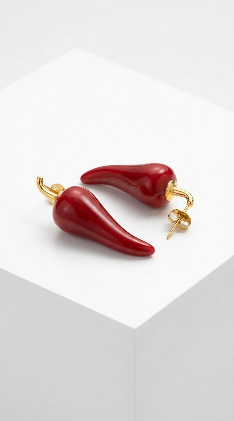 Burgundy Biber Küpe