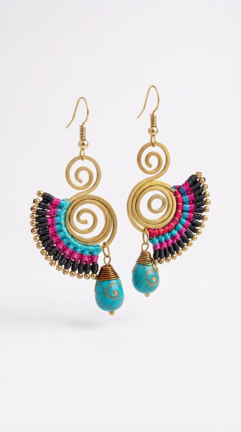 Nomad Arc Crimson Earrings