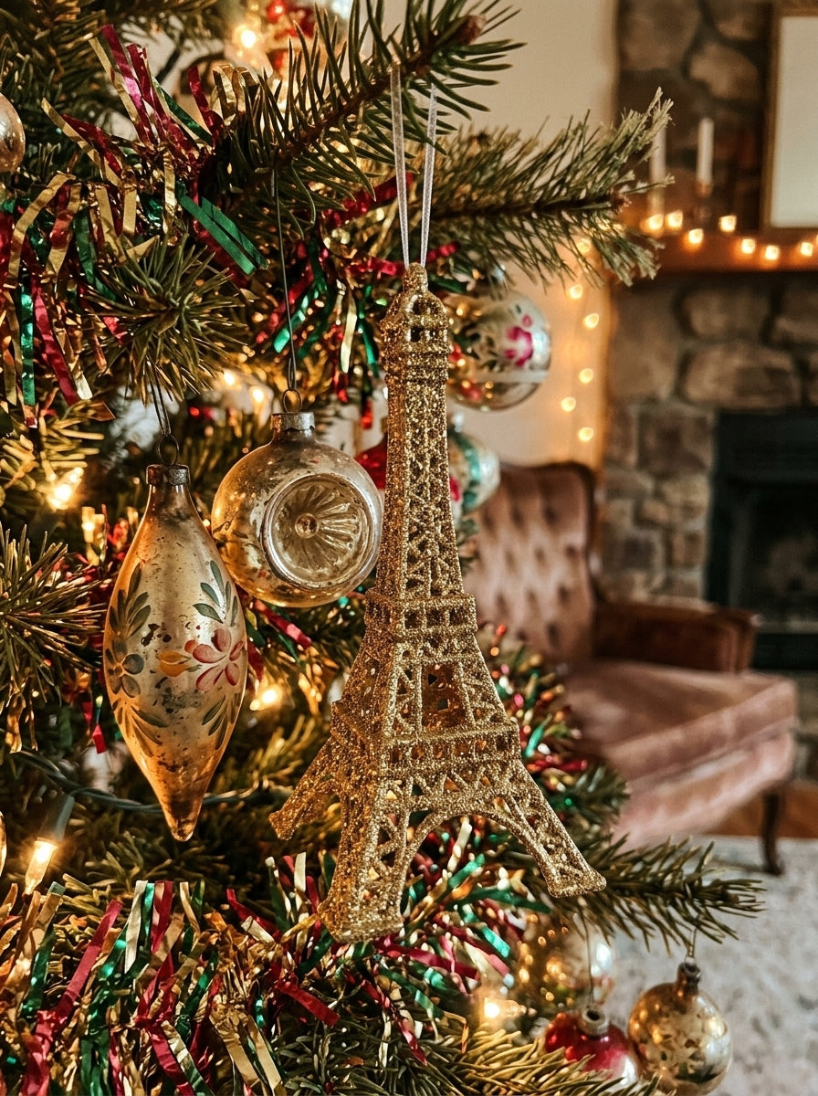 Golden Eiffel Yılbaşı Ağaç Süsü