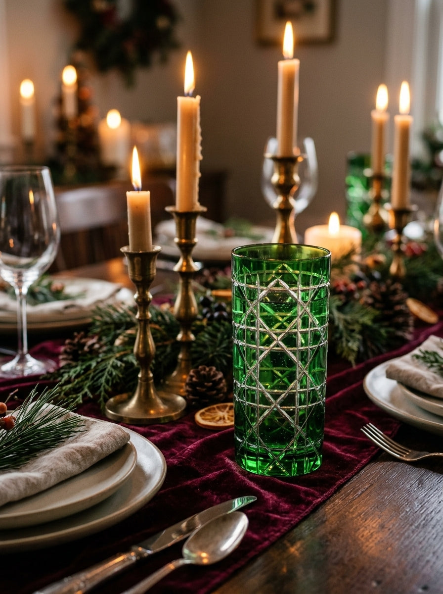 Vetro Christmas Emerald Uzun Su Bardağı