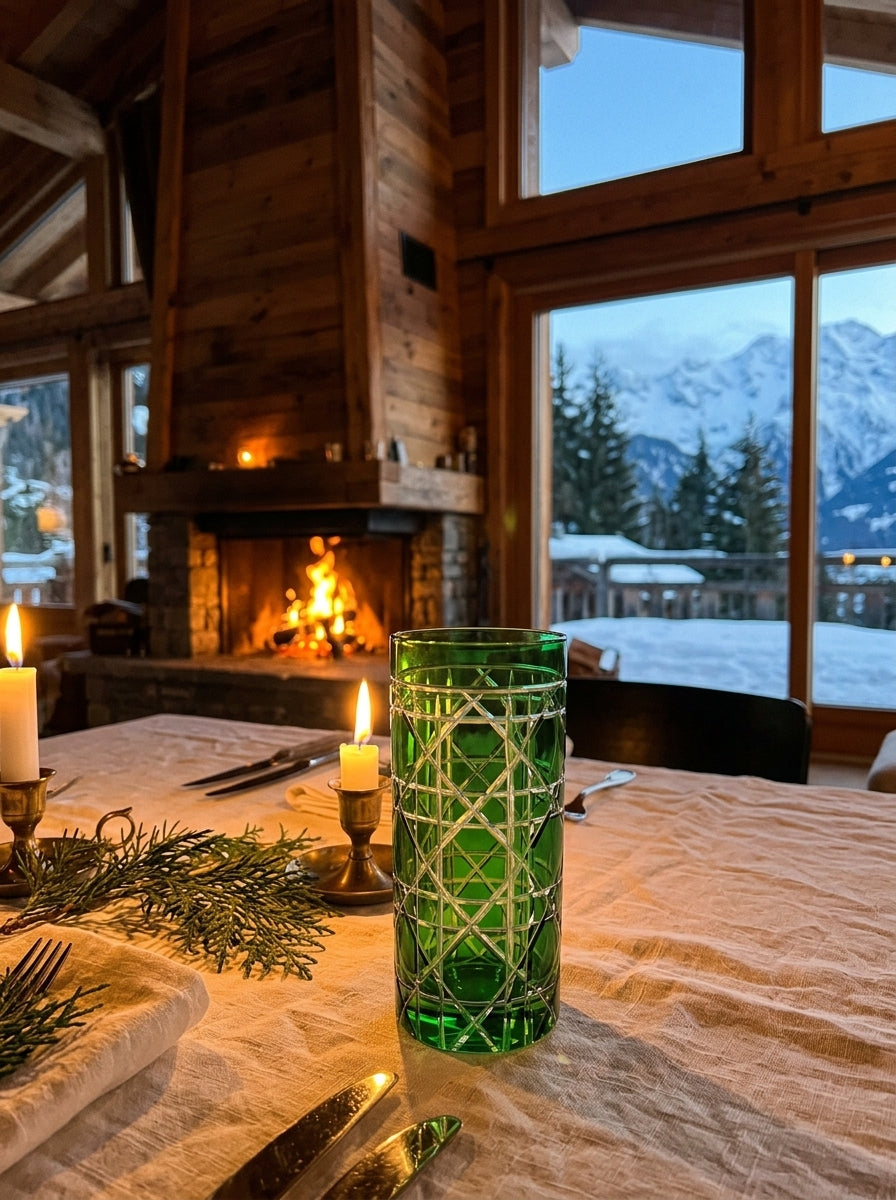 Vetro Christmas Emerald Uzun Su Bardağı