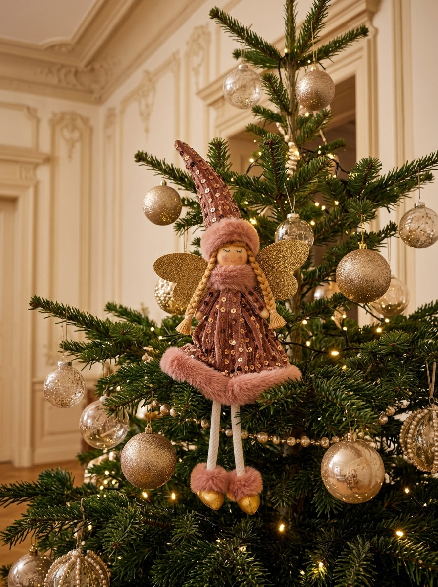 Rosé Enchanted Fairy – Mercan Pembe Işıltılı Yılbaşı Perisi - 45 CM