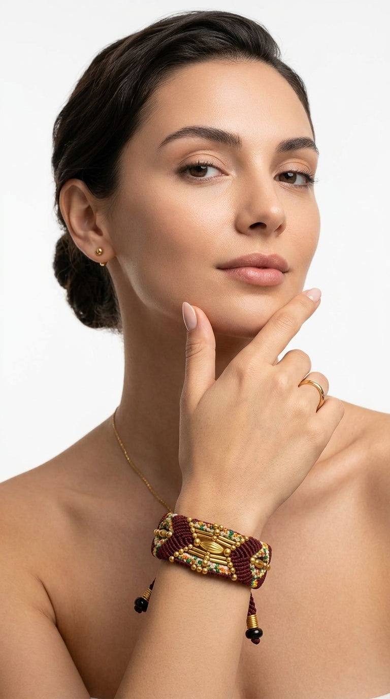 Nomad Relic Bracelet – Burgundy