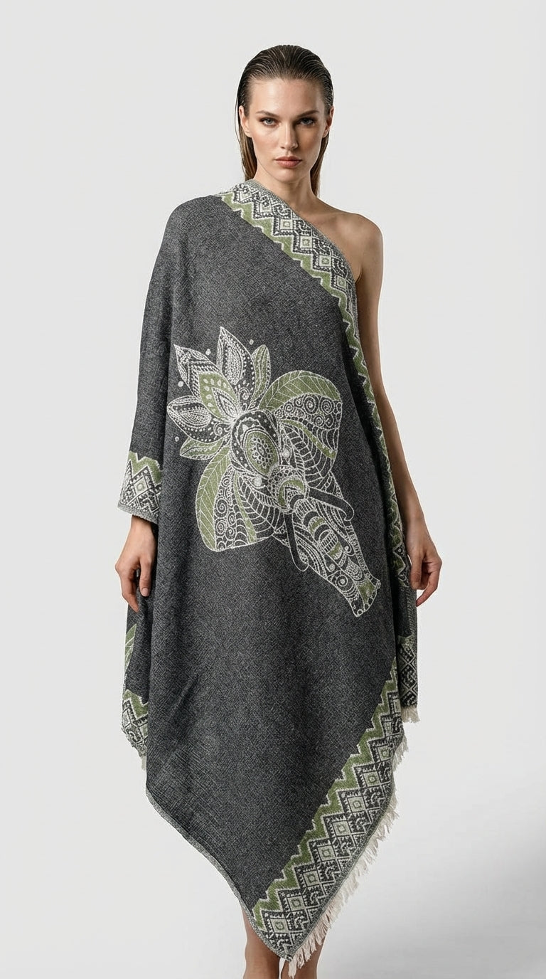 Green-Black Elephant Peştemal