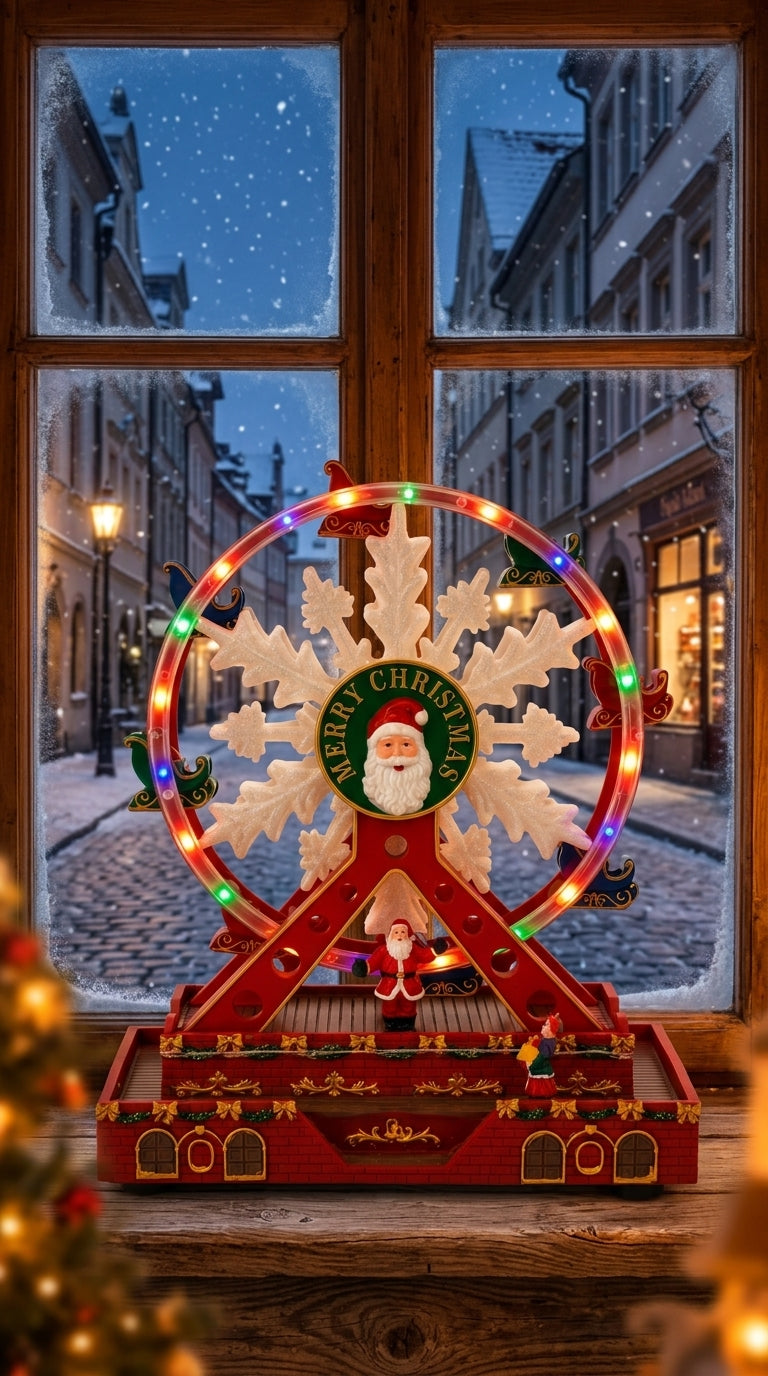 Merry Christmas Ferris Wheel Işıklı &Hareketli Yılbaşı Dönme Dolabı