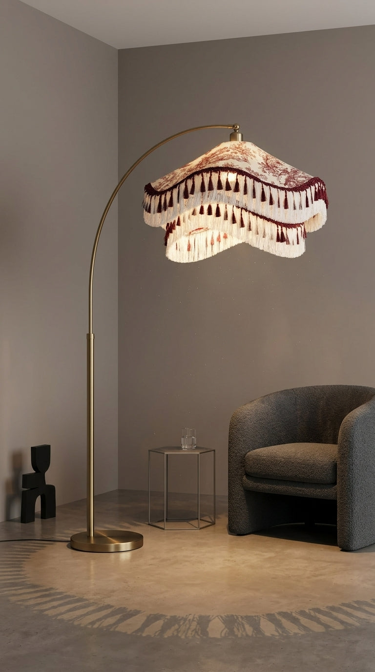 مصباح أرضي بورغندي من Toile