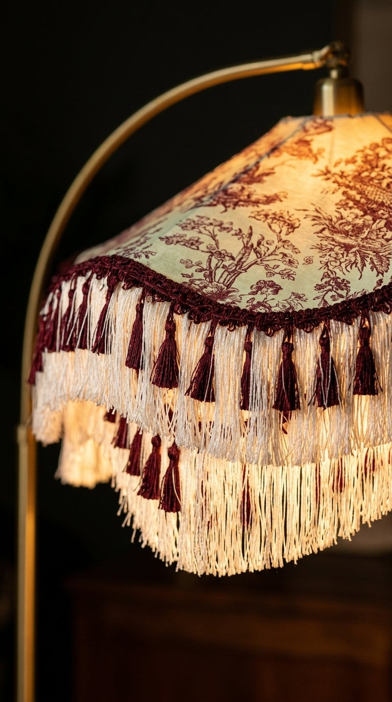 مصباح أرضي بورغندي من Toile