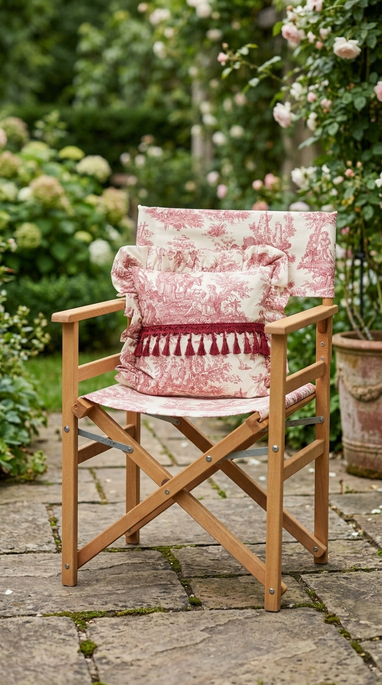 كرسي Toile Burgundy قابل للطي