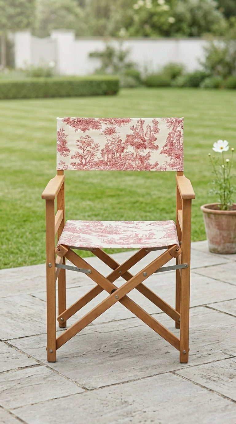 كرسي Toile Burgundy قابل للطي