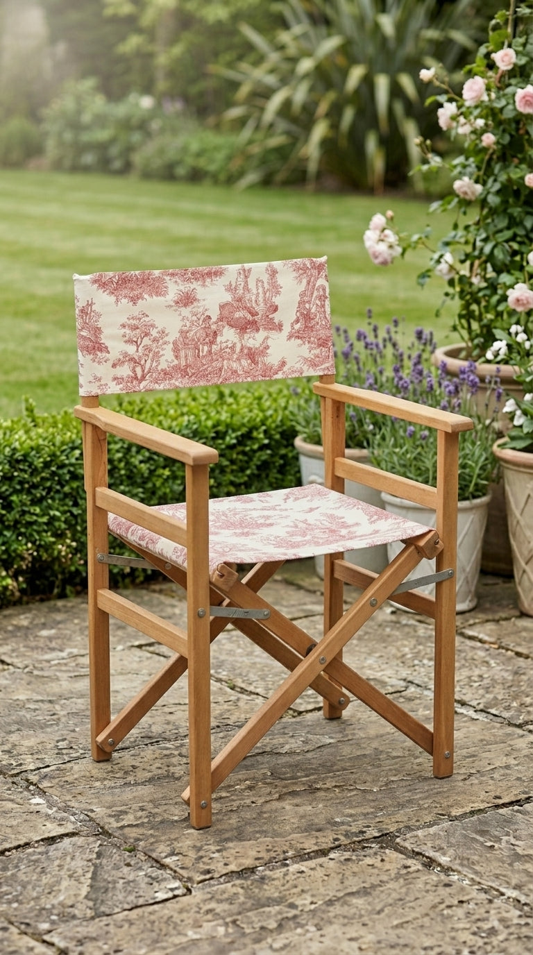كرسي Toile Burgundy قابل للطي