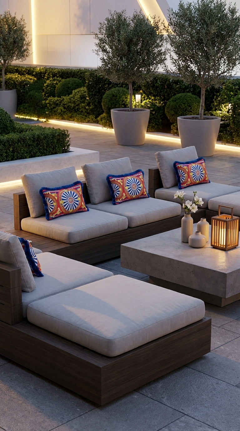 Verona Azure Dikdörtgen Kırlent