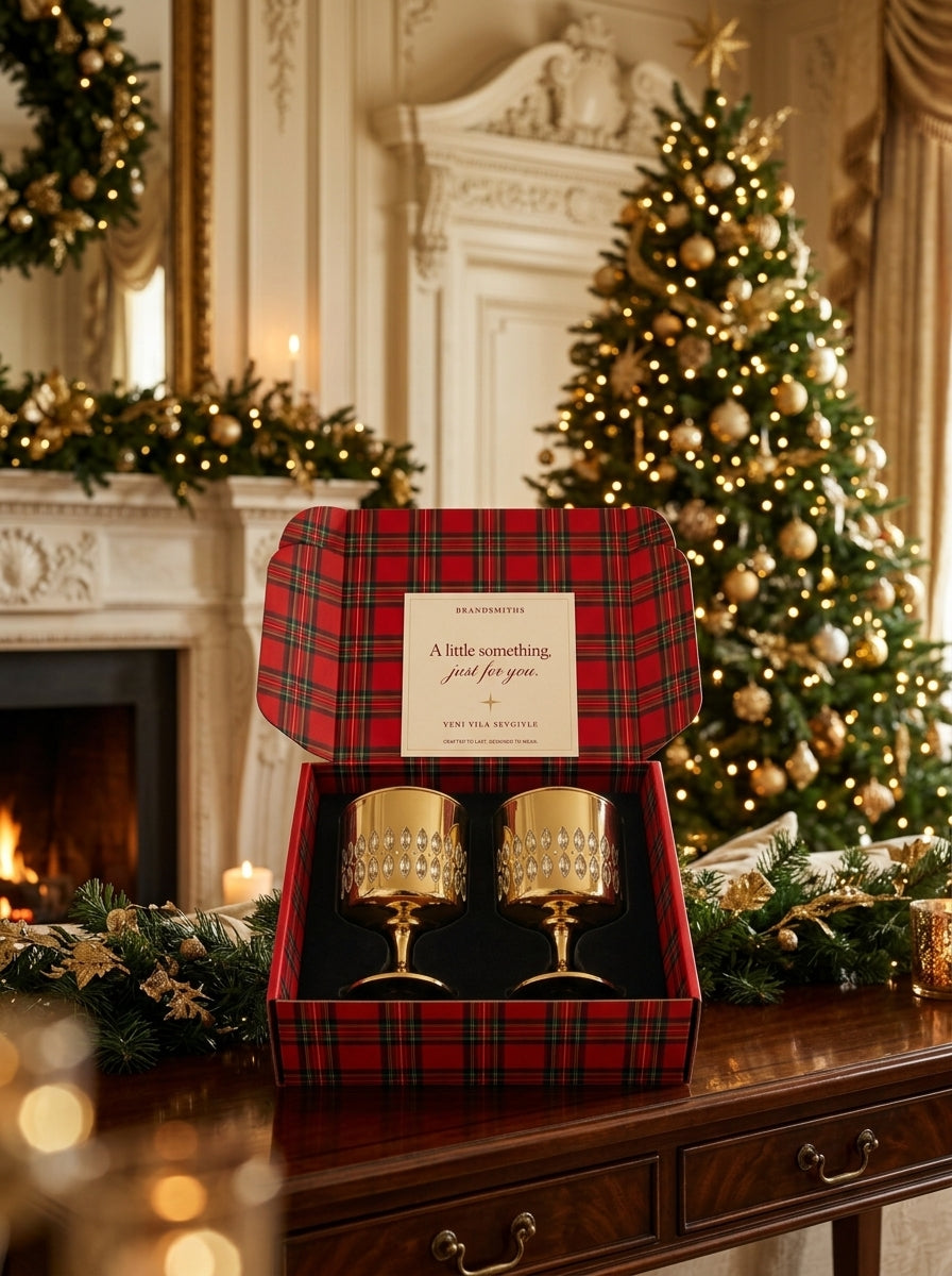 Christmas Classics – Eclat Nova Gold İkili Kristal Kadeh Seti