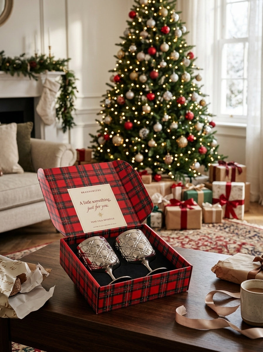 Christmas Classics – Titanium Geometric İkili Kristal Kadeh Seti