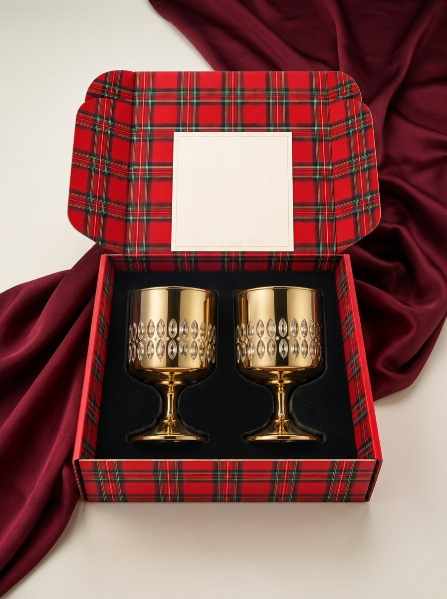 Christmas Classics – Eclat Nova Gold İkili Kristal Kadeh Seti