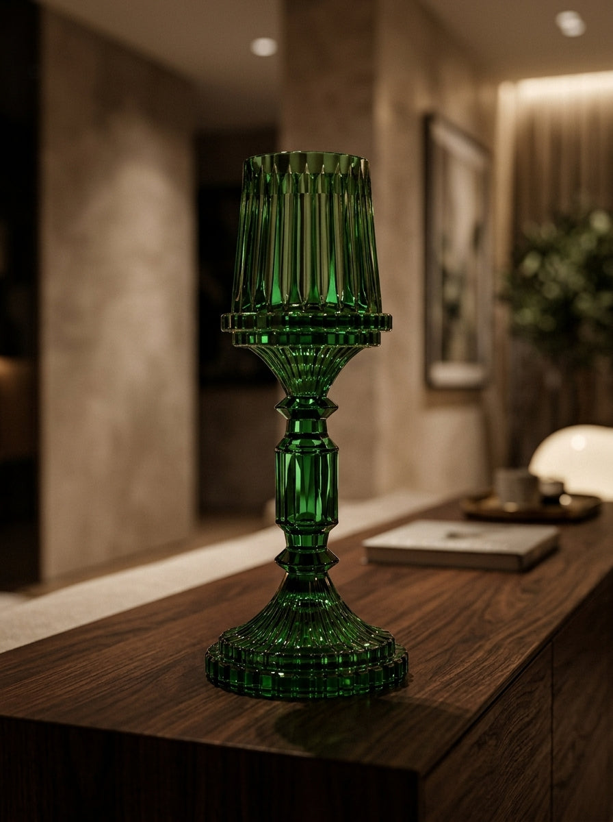 Yeşil Kristal Şamdan - 36 CM