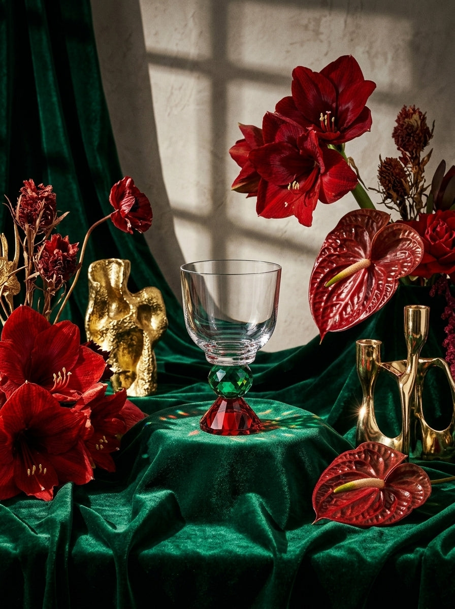 Emerald Ruby Lumi Coupe – New Year's Crystal Glass