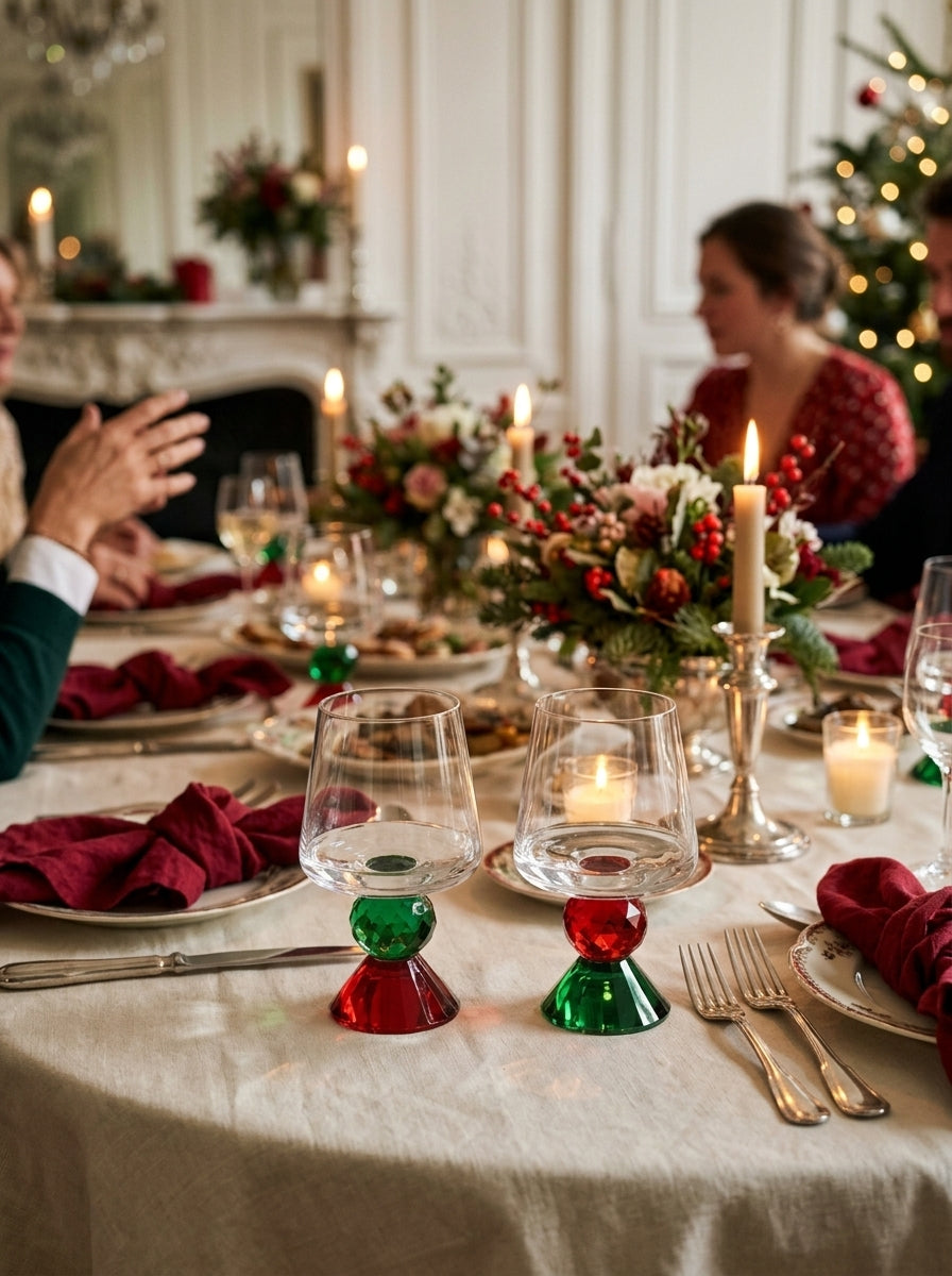 Christmas Classics – Ruby & Emerald Lumi İkili Kristal Bardak Seti