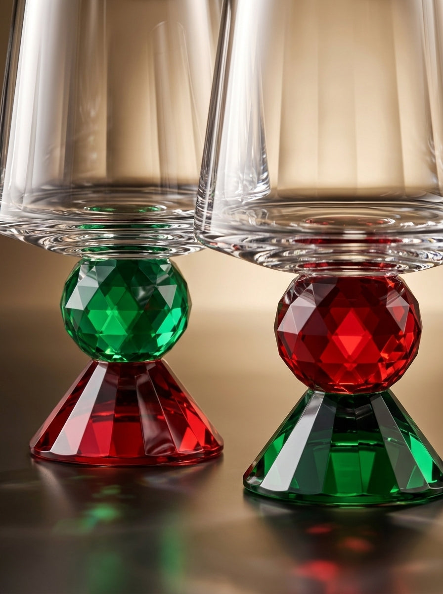 Christmas Classics – Ruby & Emerald Lumi İkili Kristal Bardak Seti