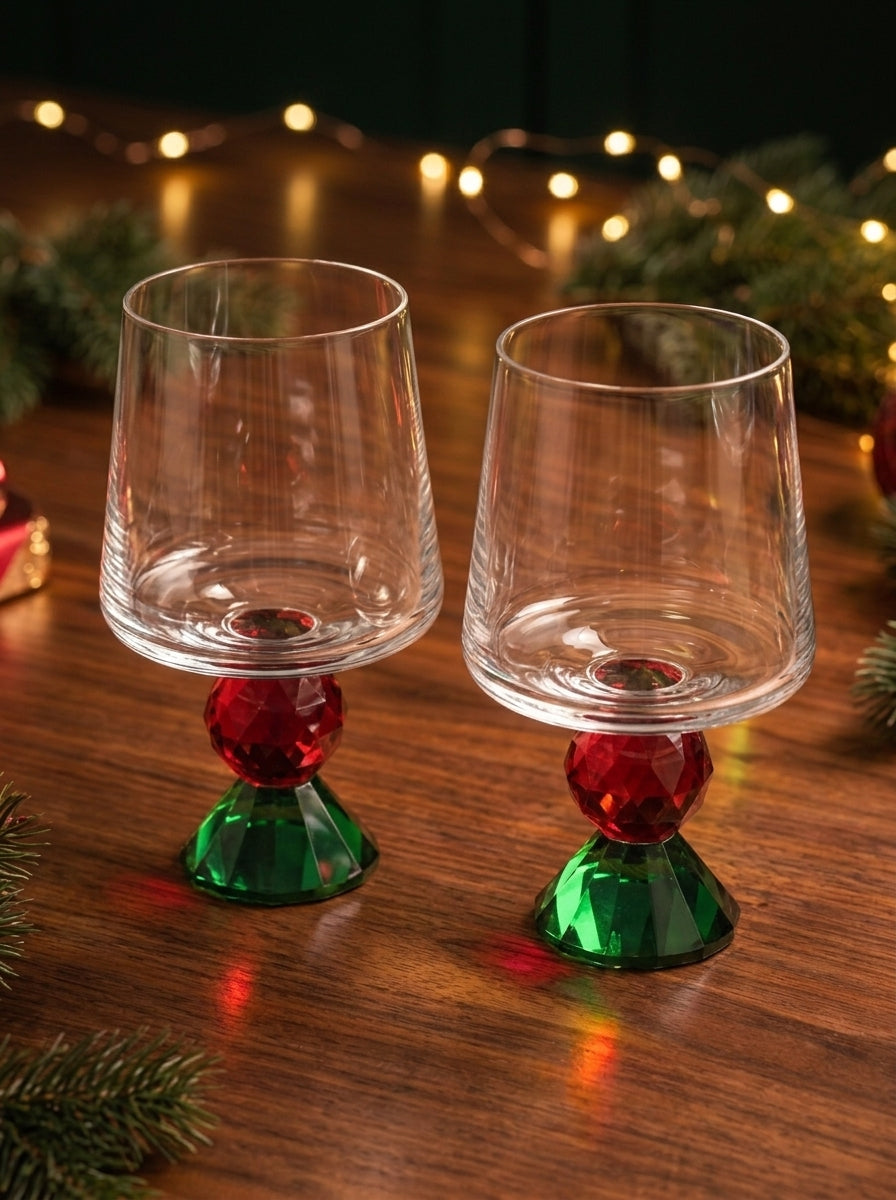 Christmas Classics – Ruby Emerald Lumi İkili Kristal Bardak Seti