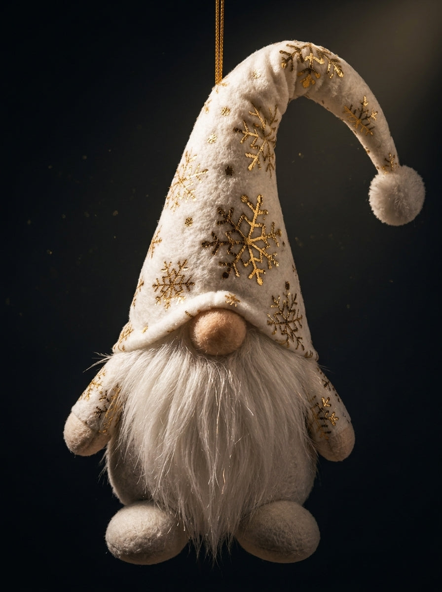 Golden Snow Christmas Gnome Yılbaşı Ağaç Süsü