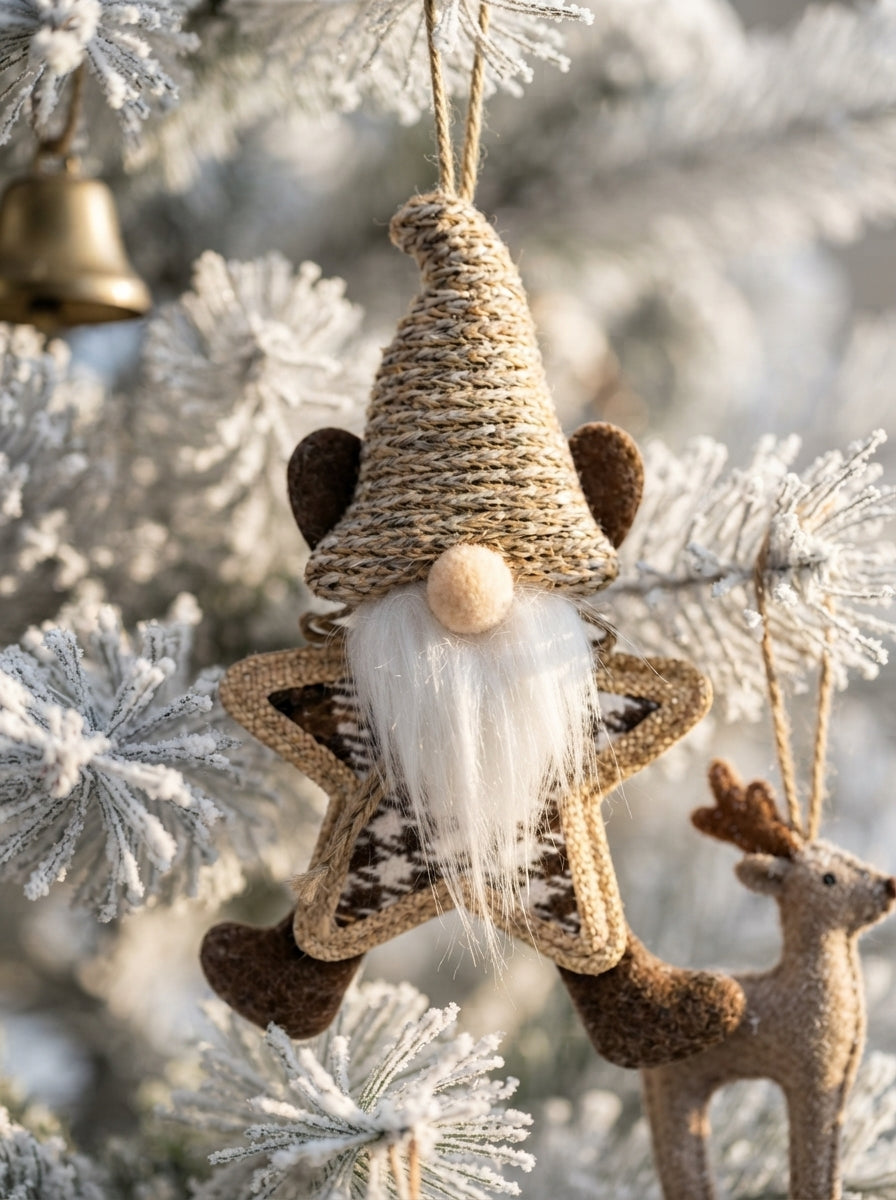 Golden Star Christmas Gnome Peluş Yılbaşı Ağaç Süsü