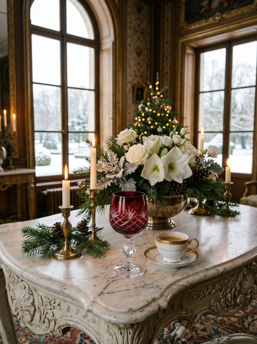 Eclat Christmas Ruby Kristal Kahve Yanı Su Bardağı