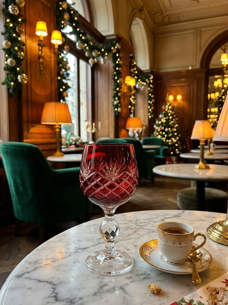 Eclat Christmas Ruby Kristal Kahve Yanı Su Bardağı