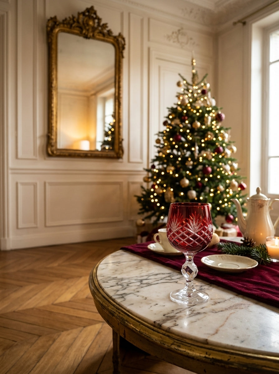 Eclat Christmas Ruby Kristal Kahve Yanı Su Bardağı