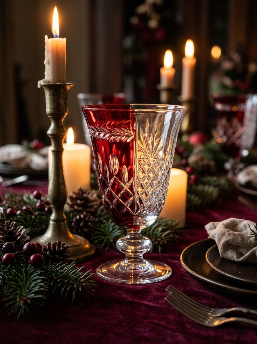 Valmont Christmas Ruby Kristal Kadeh