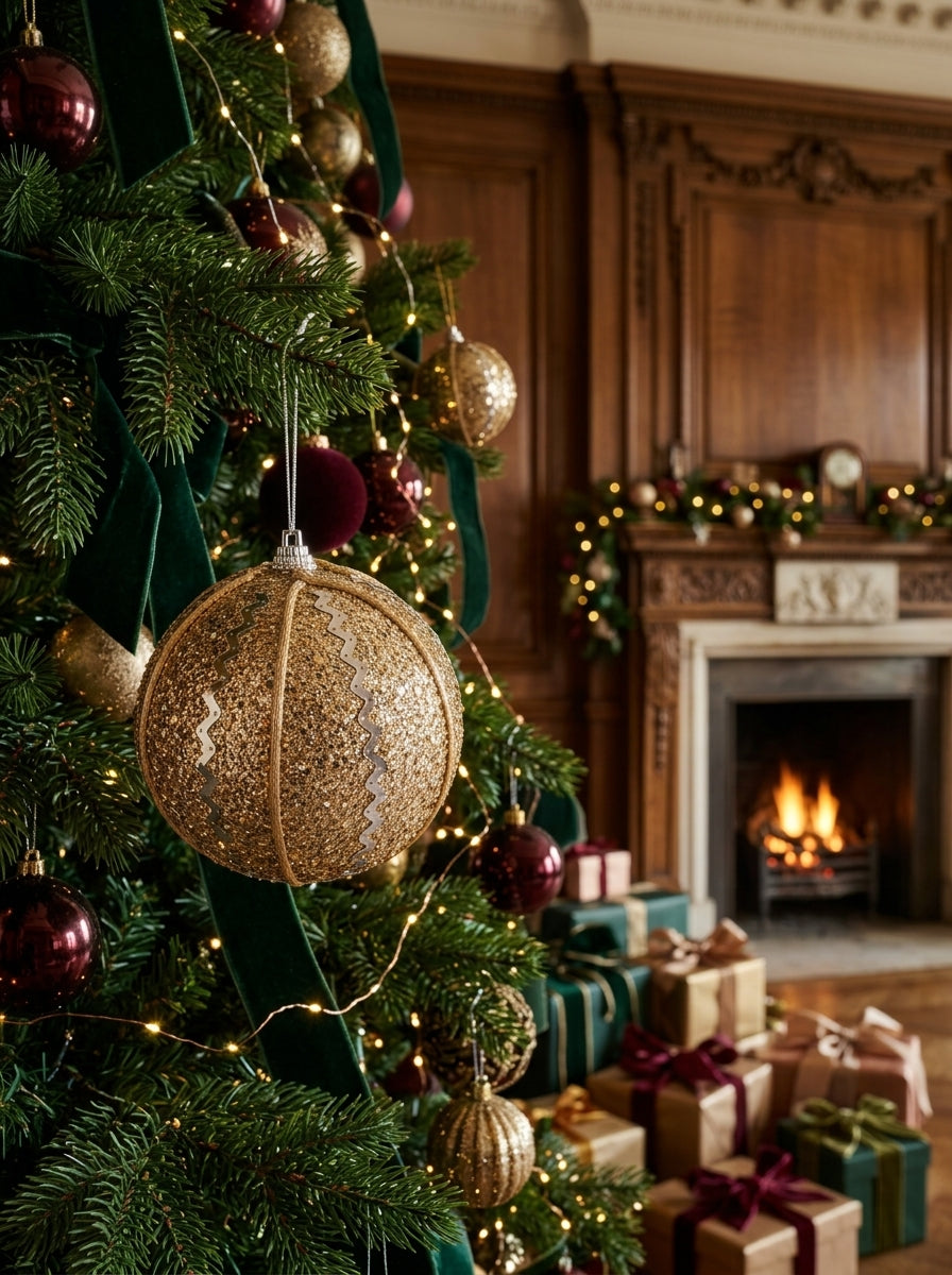 Golden Christmas Glow – Gold Dekoratif Yılbaşı Topu