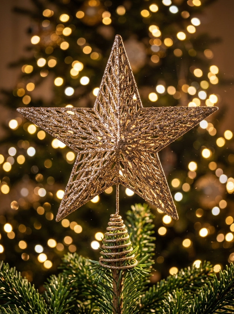 Champagne Starlight Yılbaşı Ağacı Tepe Yıldızı
