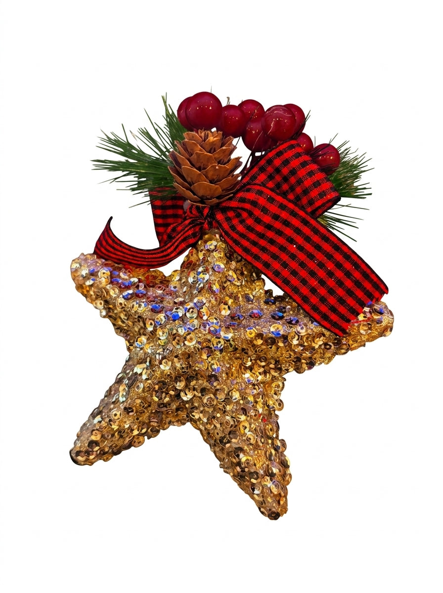 Golden Sparkle Yıldız Yılbaşı Ağacı Süsü